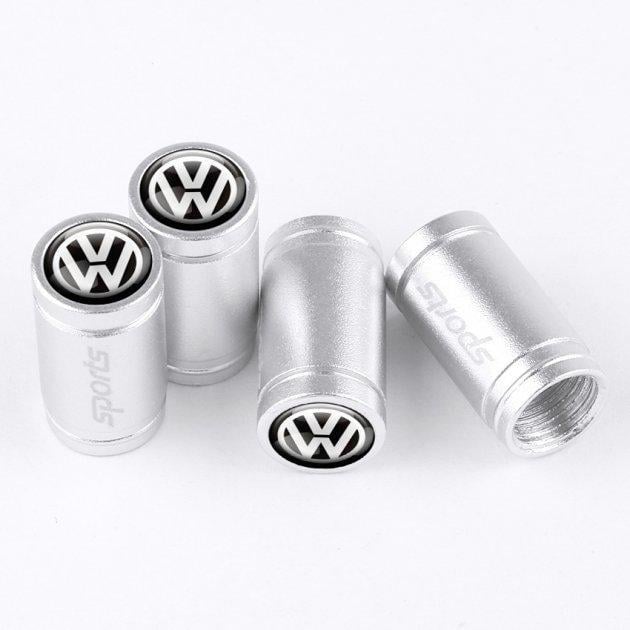 Набор колпачков на ниппель для автомобиля SUNROZ Volkswagen Sports 4 шт. Silver (A674030)