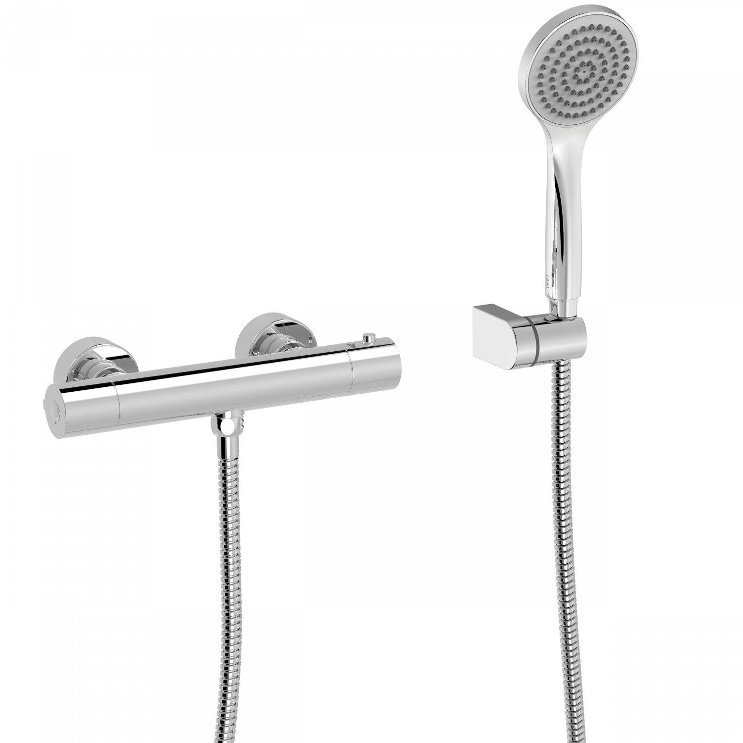 Смеситель для душа Tres Base Plus 21616409 с термостатом Хром (113379) Смеситель для душа Tres Base Plus 21616409 с термостатом Хром (113379)