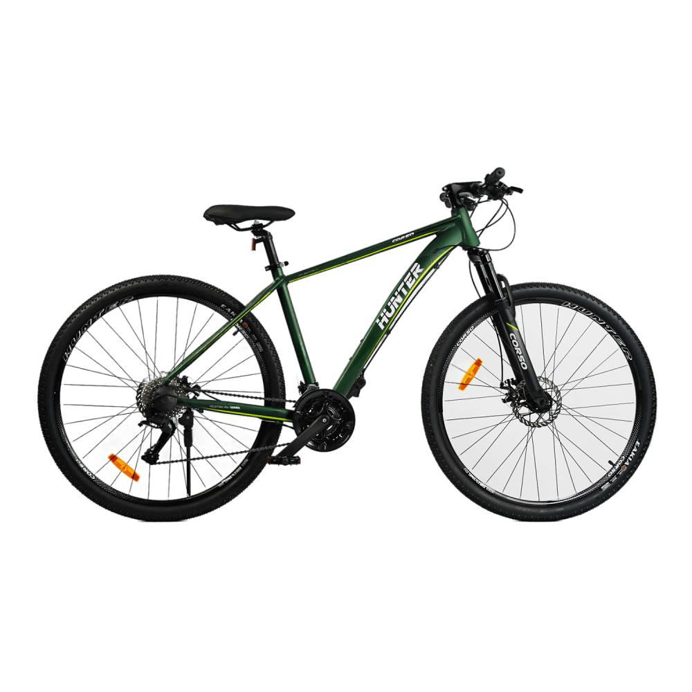 Велосипед спортивний Corso Hunter 29" алюмінієва рама 19" 27 швидкостей Green (127901)
