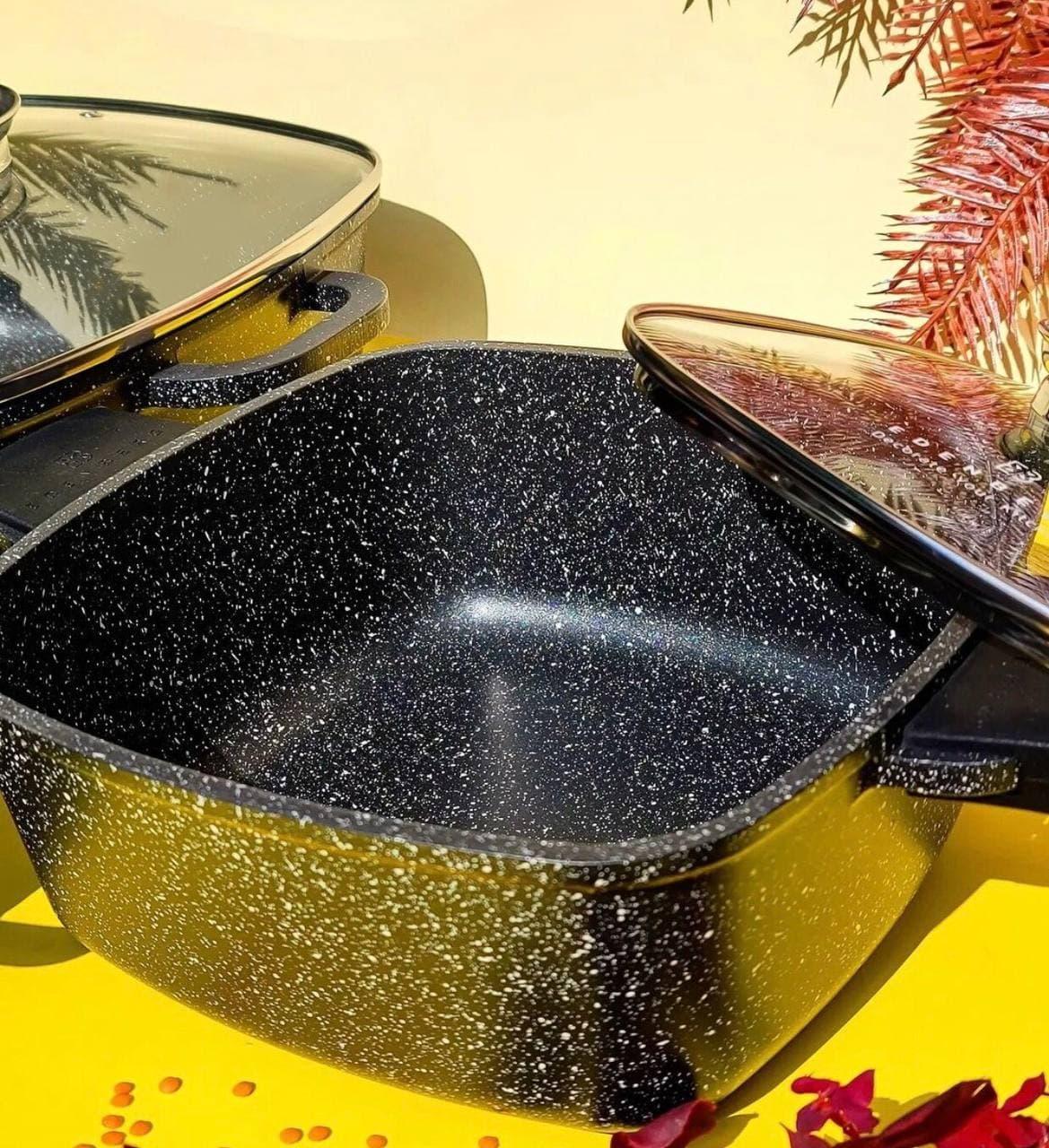 Набор кастрюль с мраморным антипригарным покрытием Edenberg ЕВ-8141 6 пр. Черный - фото 7 Набор кастрюль с мраморным антипригарным покрытием Edenberg ЕВ-8141 6 пр. Черный - фото 7