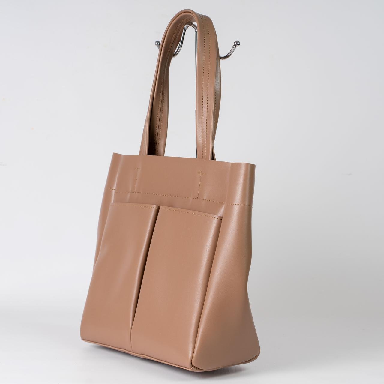 Сумка женская шоппер из экокожи XENIA №61-24 Светло-коричневый - фото 2 Сумка женская шоппер из экокожи XENIA №61-24 Светло-коричневый - фото 2