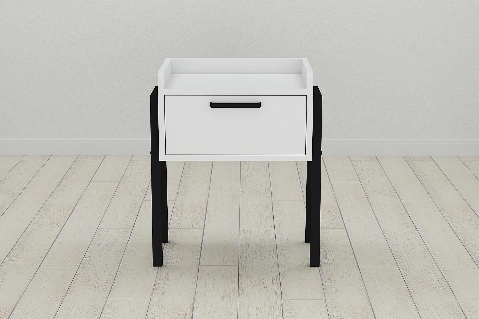 Тумба модульная Ferrum-decor Бетти металл/ДСП 16 мм 540x450x320 мм Черный/Белый (FRD-102989)