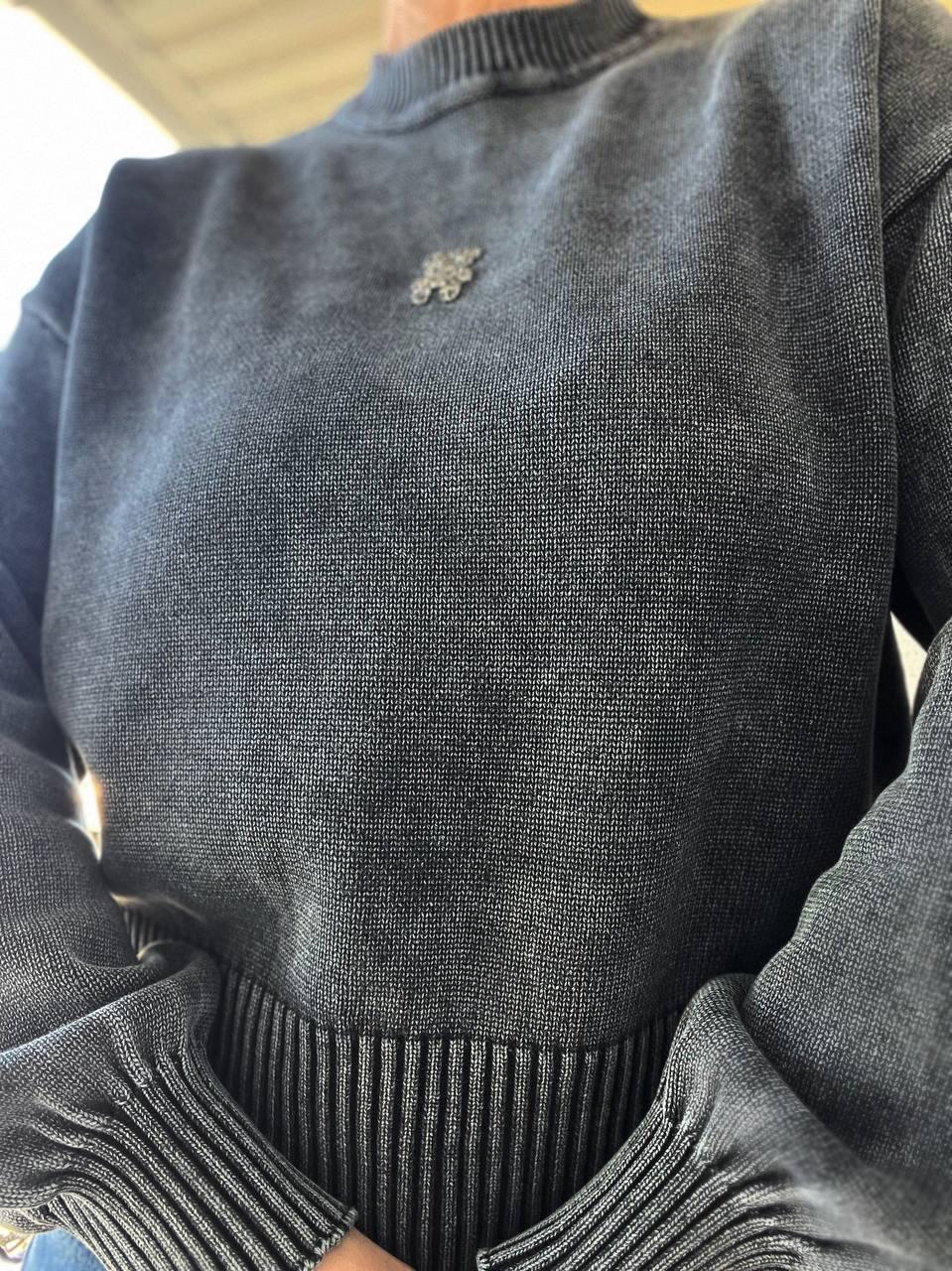 Свитер женский A-N 870 вареный мишка камушки средняя длина оверсайз р. 44-48 Черный (3120) - фото 9 Свитер женский A-N 870 вареный мишка камушки средняя длина оверсайз р. 44-48 Черный (3120) - фото 9