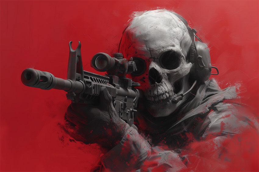 Флаг Неудержимый воин флажная сетка 150х100 см Красный (14146-2)