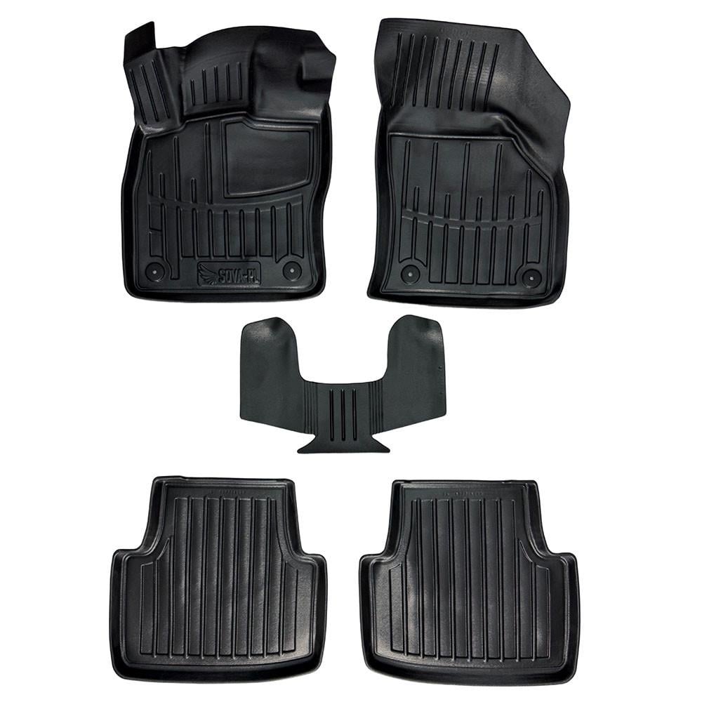 Коврики в салон SOVA-PL для Volkswagen Passat B8 с 2014 резиновые 5 шт. Черный (28800454)