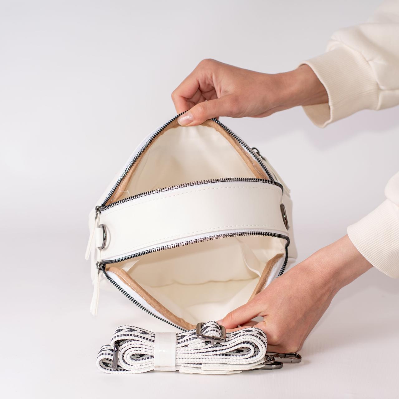 Сумка женская кросс-боди XENIA № 43-24 из эко-кожи Белый - фото 5 Сумка женская кросс-боди XENIA № 43-24 из эко-кожи Белый - фото 5