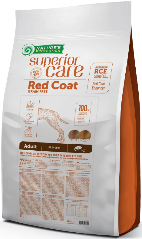 Корм сухой беззерновой Superior Care Coat Grain Free All для взрослых собак всех пород с рыжей окраской шерсти (NPSC47235)