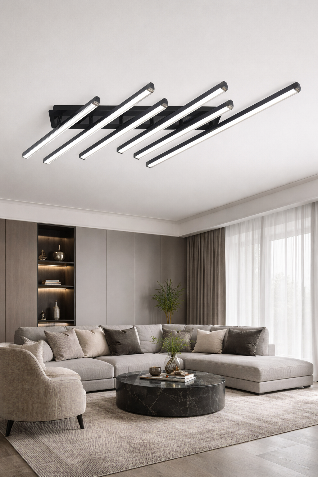 Люстра ZigZag Lux LED 3 режима 77W (20302/6BK)