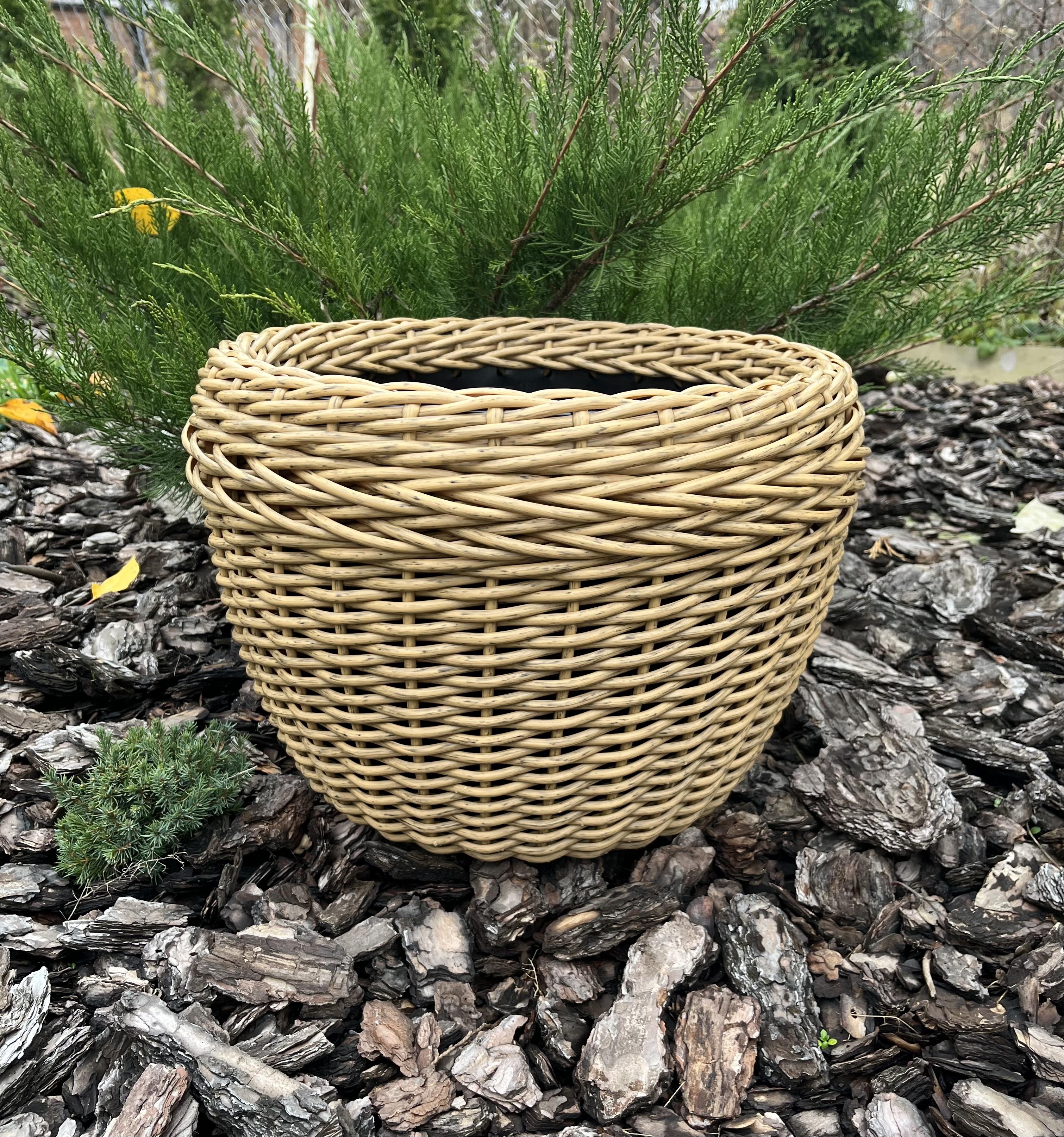 Кашпо для квітів зі штучного ротанга 20 л Дерево (30306878) - фото 2 Кашпо для квітів зі штучного ротанга 20 л Дерево (30306878) - фото 2