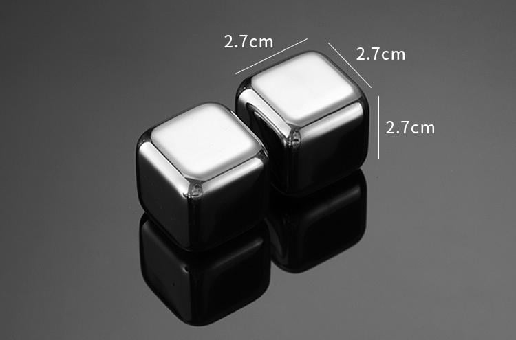 Набор камней для виски из нержавеющей стали 4 шт. и щипцы для охлаждения напитков Серебряный (29527) - фото 3 Набор камней для виски из нержавеющей стали 4 шт. и щипцы для охлаждения напитков Серебряный (29527) - фото 3