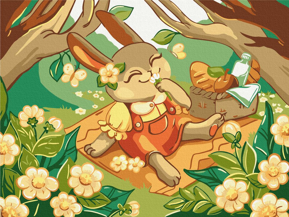 Картина за номерами Brushme Зайченя на пікніку 30x40 см (KBS0138)