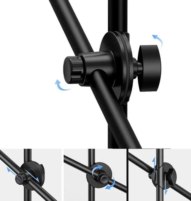 Штатив-тренога складной журавль H13 с креплением под лампу и телефон Black - фото 4