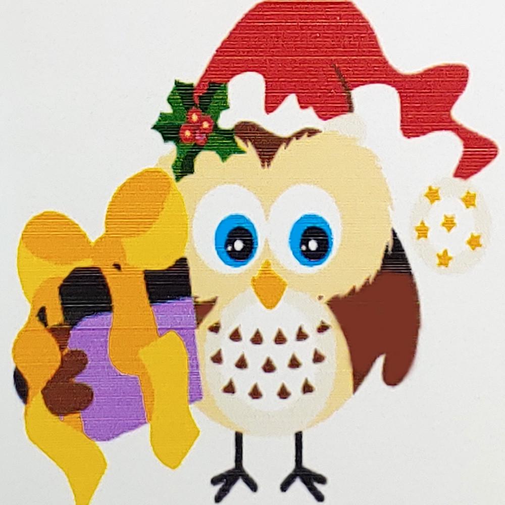 Картина по номерам Strateg Сова с подарком 20х20 см (HH6329)