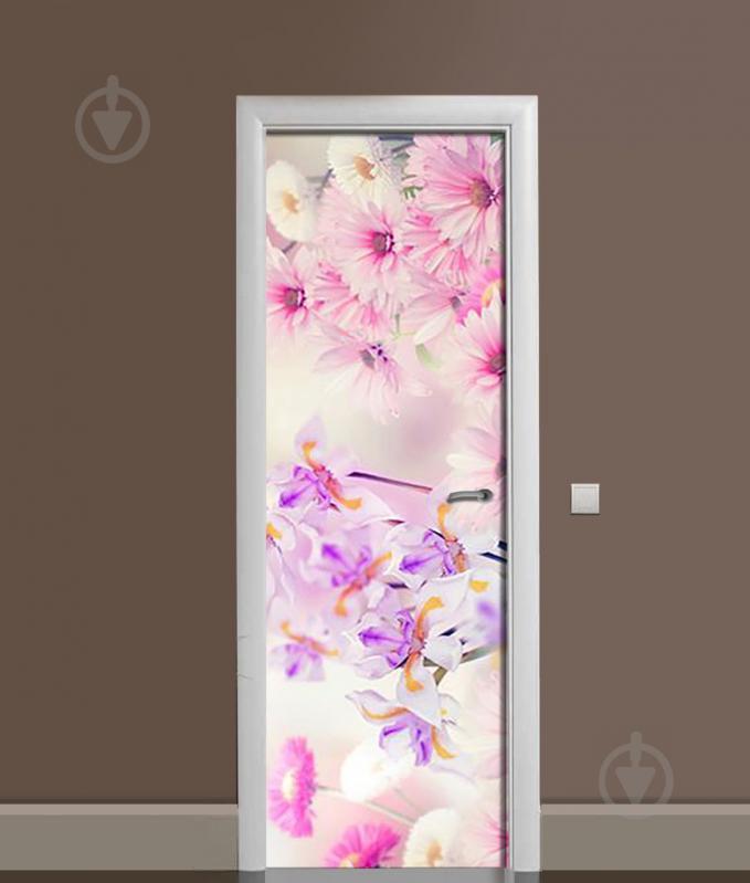 Наклейка на дверь  Zatarga  "Ирисы и Хризантемы"  650х2000 мм