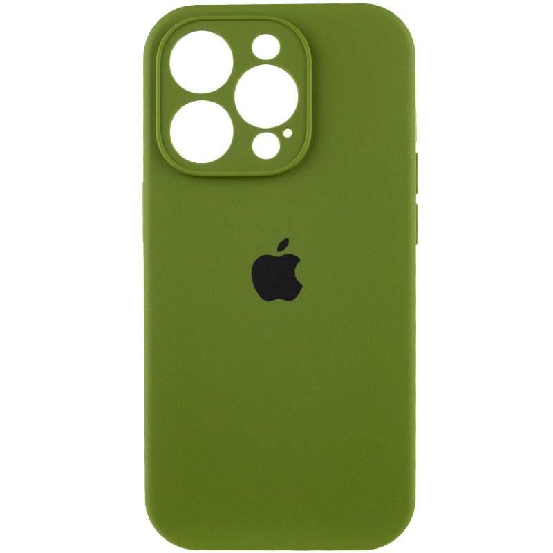 Противоударный чехол Silicone Case Full Camera Protective AA для Apple iPhone 14 Pro Max 6.7" Зеленый/Dark Olive
