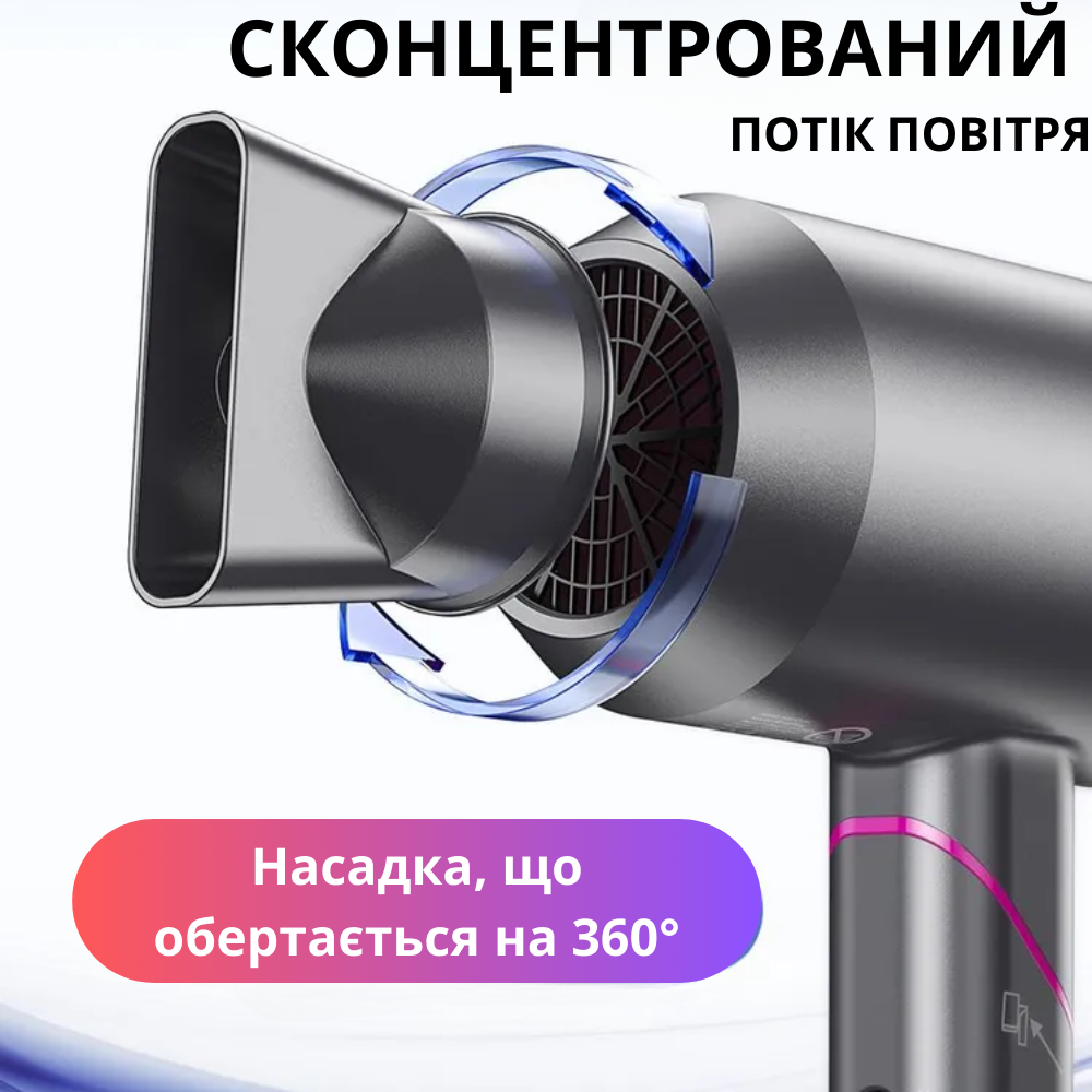 Фен для волосся Hoco з іонізацією та регулюванням температури 1600 Вт Сірий (HP13-Plus) - фото 9
