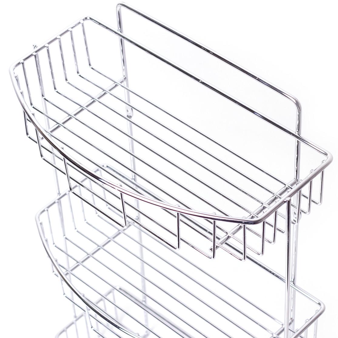 Полка для ванной Besser KM-0282Е 3 яруса полуовальная 48х30х14 см Хромированная сталь (29-84-0282Е) - фото 4