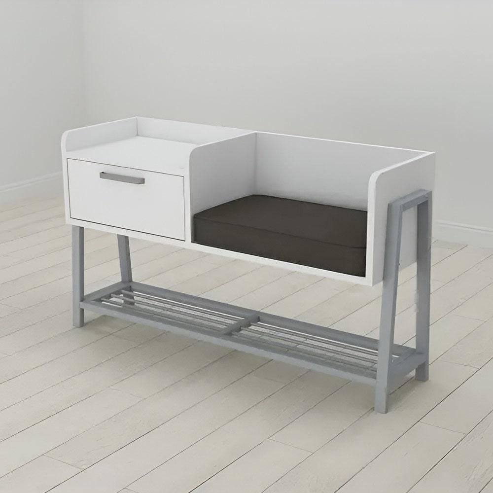 Банкетка з тумбочкою Ferrum-decor Бланка метал/ДСП 16 мм 540x1000x320 мм Сірий/Білий (FRD-103038) Банкетка з тумбочкою Ferrum-decor Бланка метал/ДСП 16 мм 540x1000x320 мм Сірий/Білий (FRD-103038)
