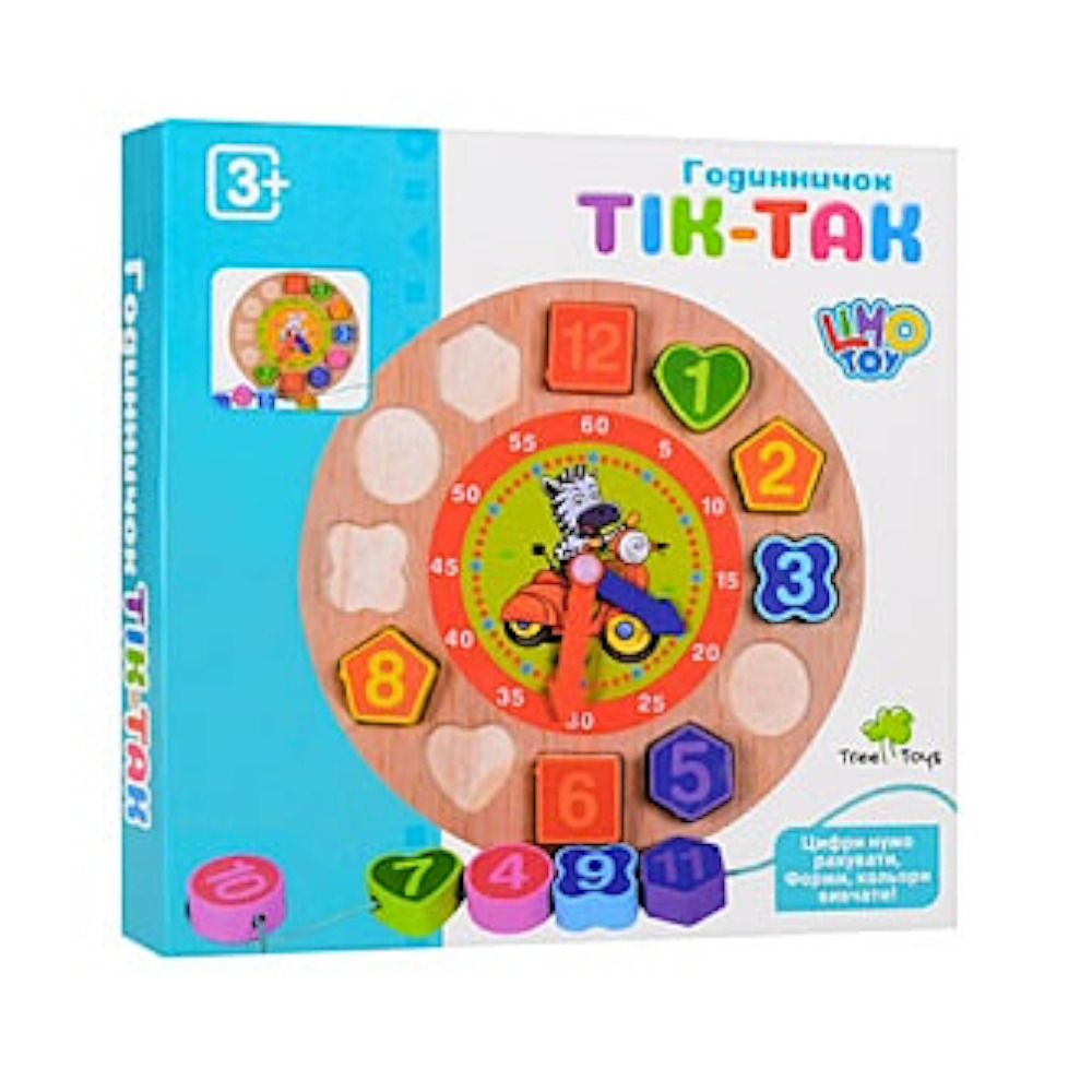 Іграшка дерев'яна Tree Toys годинник-пазл зайченя в коробці рамка-вкладиш/шнурівка (113569) - фото 2 Іграшка дерев'яна Tree Toys годинник-пазл зайченя в коробці рамка-вкладиш/шнурівка (113569) - фото 2