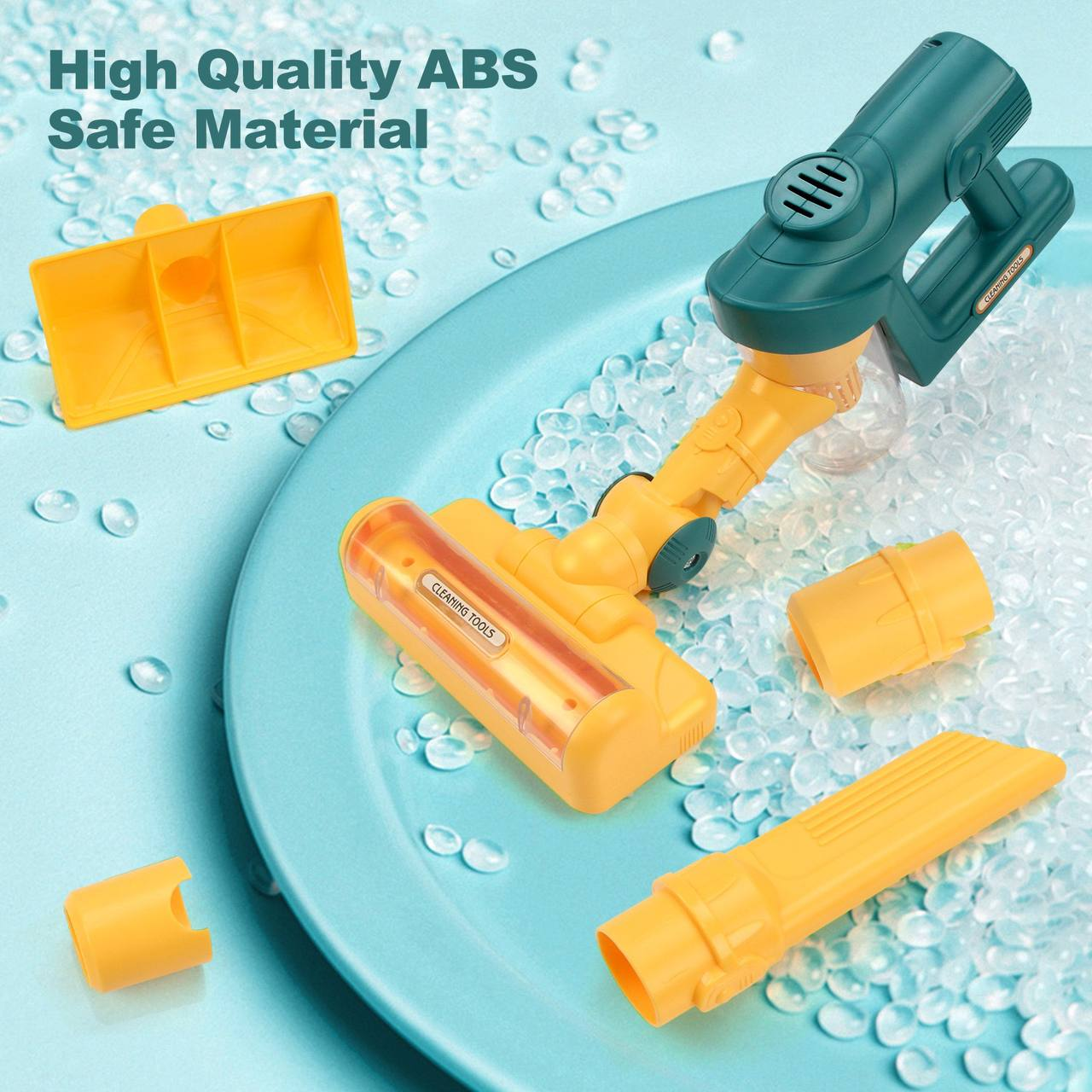 Дитячий ігровий пилосос Fun Game з насадками Зелено-помаранчовий (137-11-21) - фото 9