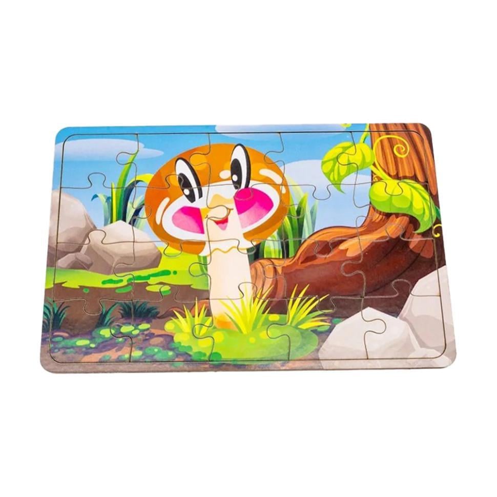 Пазл дерев'яний дитячий Білий грибочок Арт-10024 20 ел. (RLT52630)