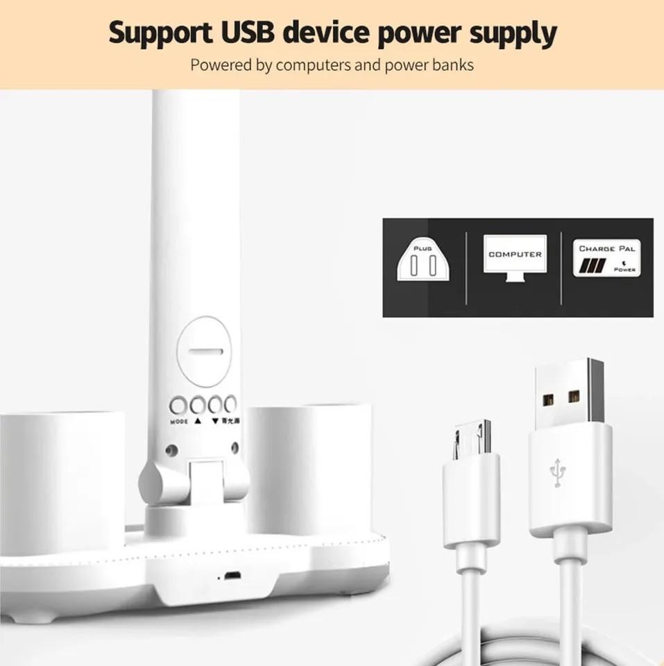 Настольная лампа LED двойна с сенсорным управлением USB и АКБ - фото 6 Настольная лампа LED двойна с сенсорным управлением USB и АКБ - фото 6