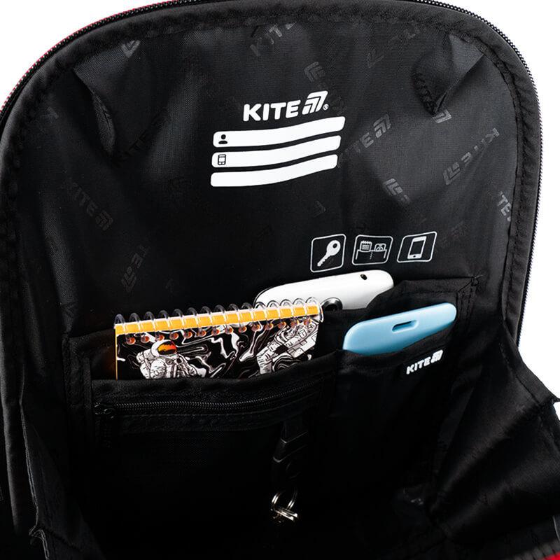 Шкільний рюкзак каркасний KITE Education 555 Hot Wheels 14 л Чорний (HW25-555S) - фото 10