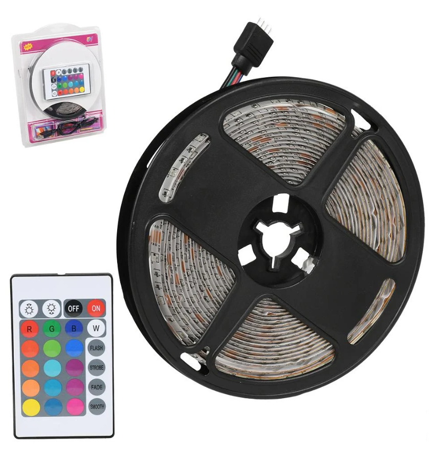 Лента светодиодная на пульте USB 5 м 30 led (R41752)