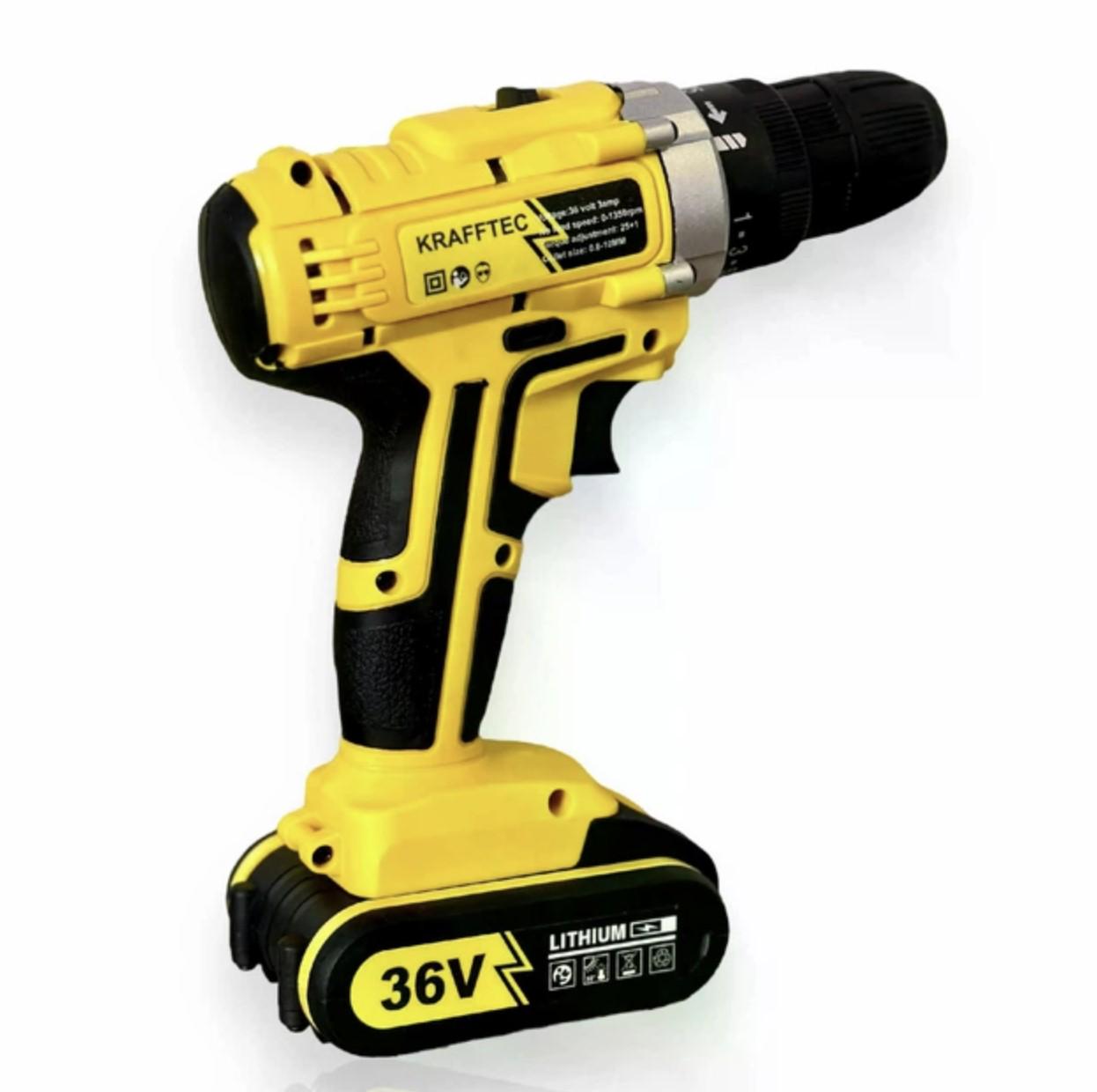 Шурупокрут акумуляторний Krafftec DRS-36 V/4Ah 36 В 4 А·год Чорний - фото 3