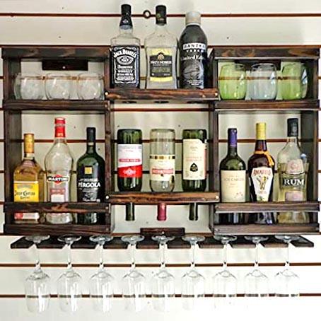 Полка для вина настенная из дерева Номори Капучино (ПНК-018909)