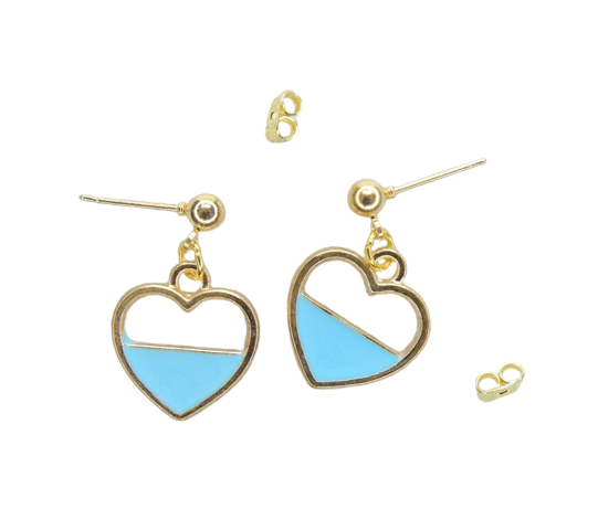 Серьги-гвоздики Liresmina Jewelry Благородное сердце 2,2 см Золотистый (1851634642)