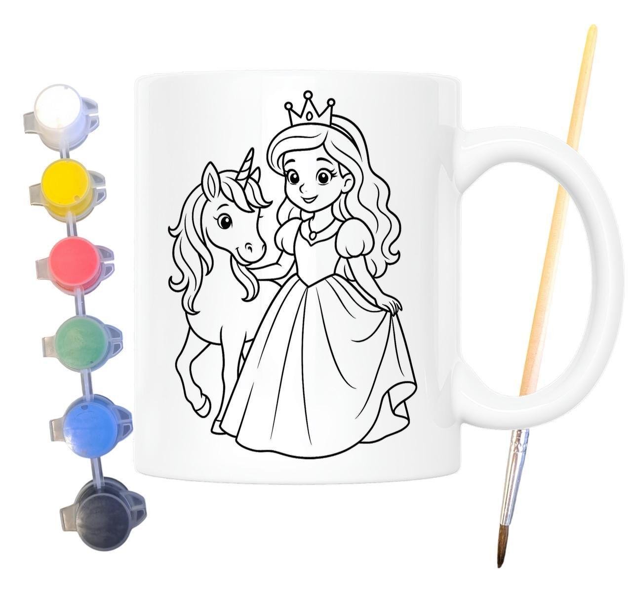 Набор для творчества кружка раскраска Принцесса и Единорог 330 мл Белый (КР0128)