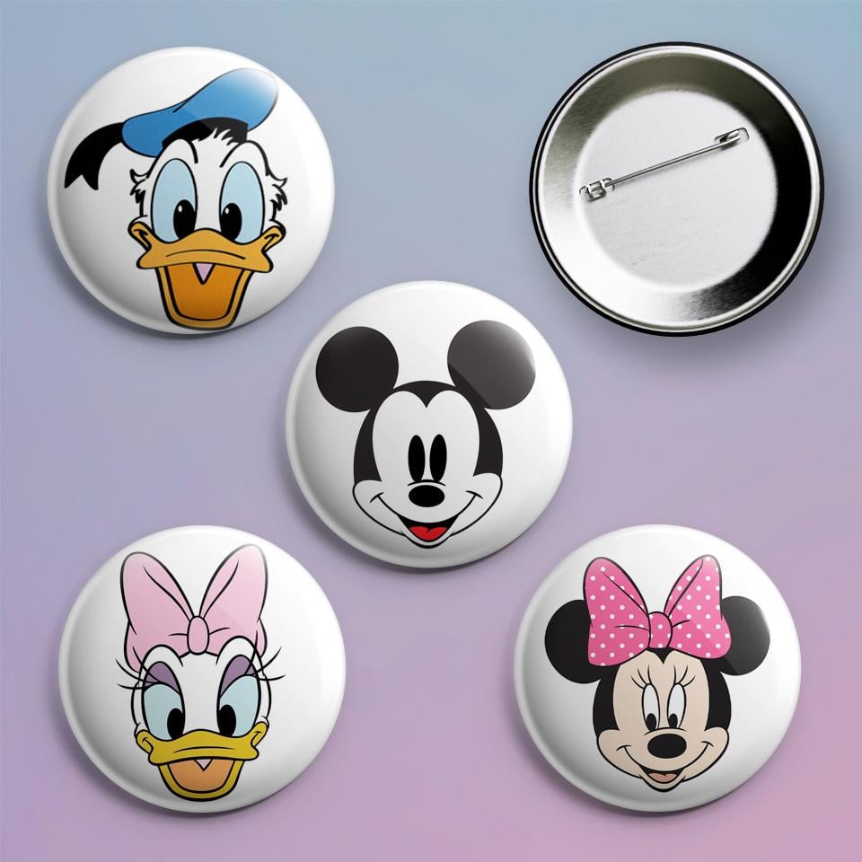 Значки на рюкзак с принтом Mickey Mouse и Дональд Дези 4 шт.