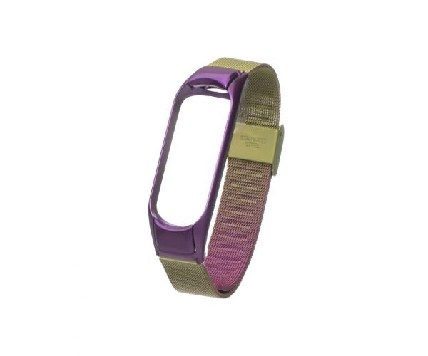 Ремешок Milanese Loop Gradient для Xiaomi Mi Band 3/4 Violet/Green