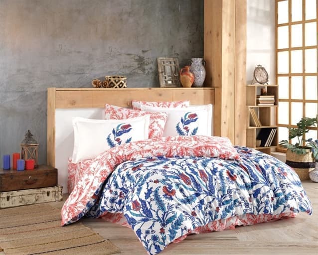 Комплект постельного белья Hobby Poplin Sofia 200x220/50x70 см 2 шт. Синий