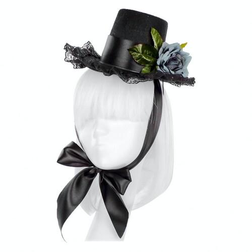 Шляпка Готическая Лолита Seta Decor 19-855BL-GY Шляпка Готическая Лолита Seta Decor 19-855BL-GY