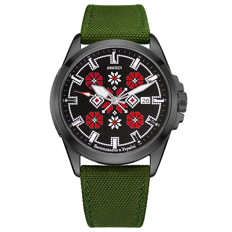 Наручные часы Awarder Embroidery Automatic 10ATM Black/Red/Green