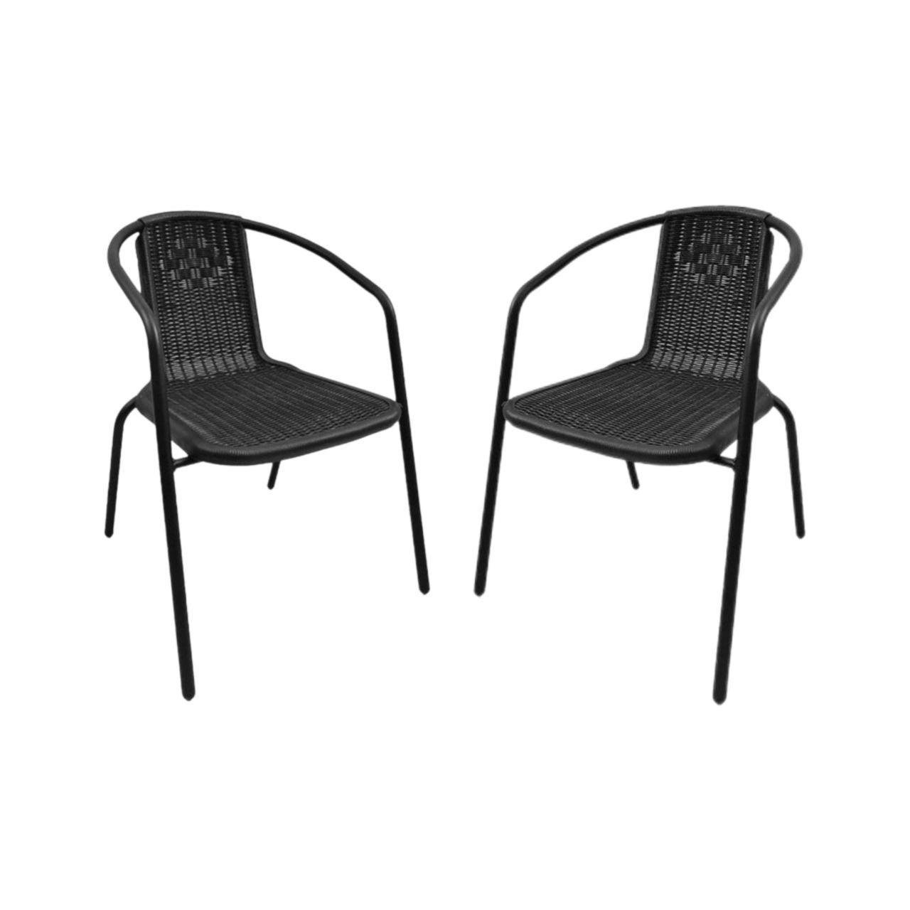 Комплект кресел садовых 4Points Prato из искусственного ротанга 2 шт. Черный