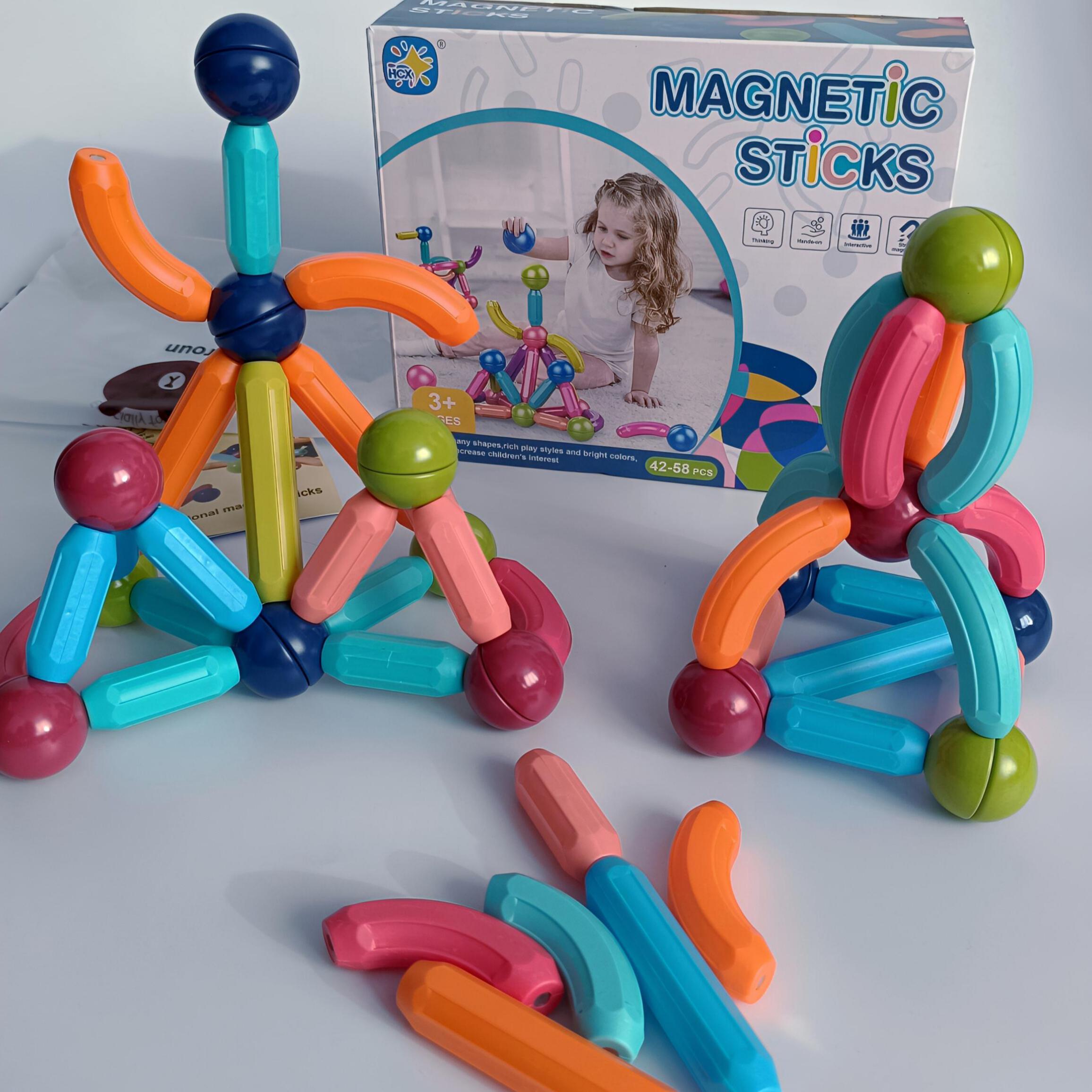 Конструктор магнитный 3D детский 52 дет. в коробке (37822283)