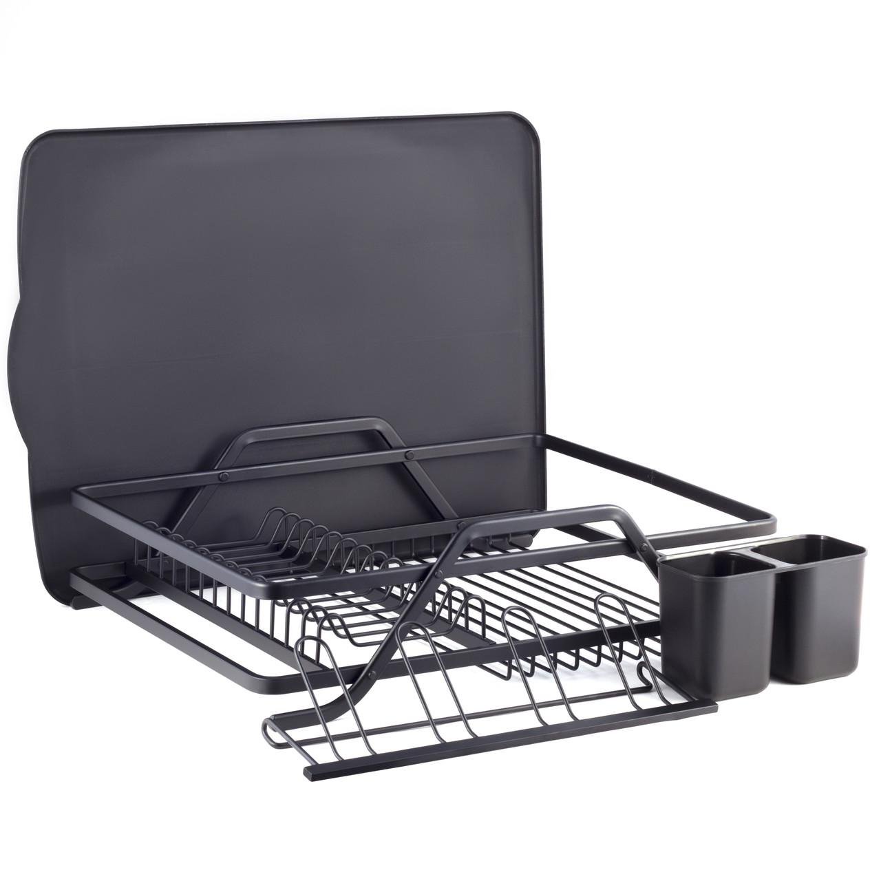 Сушилка для посуды Kamille KM-0751 из алюминия с пластиковым поддоном 59х38х13 см Черный (29-84-0751)