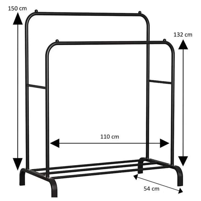 Стойка для одежды и обуви Clothes Rack Double CR-01 двойная Черный (SS-02) - фото 3