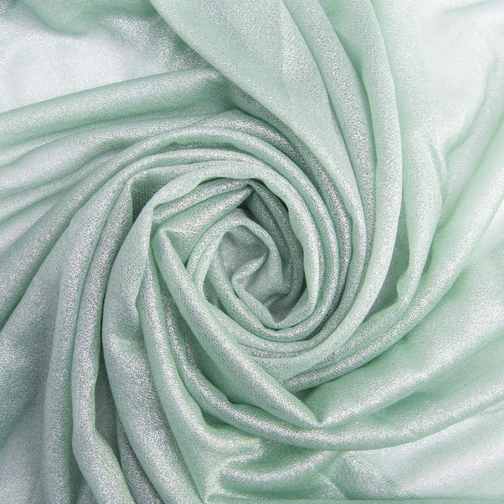 Ткань трикотаж Феерия металлик креп 100 гр/м2 150 см Мятный (25909)