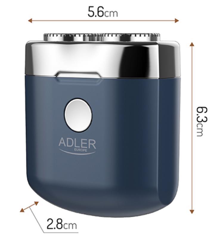 Електробритва дорожня чоловіча Adler AD 2937 бездротова акумуляторна з USB зарядкою Синій - фото 8