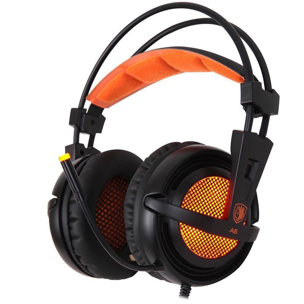 Навушники Sades A6 7.1 Surround Sound Black/Orange (SA6-BO)