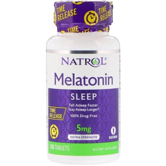 Мелатонін для сну Natrol Melatonin Time Release Extra Strength 5 мг 100 Tabs (NTL-04837)