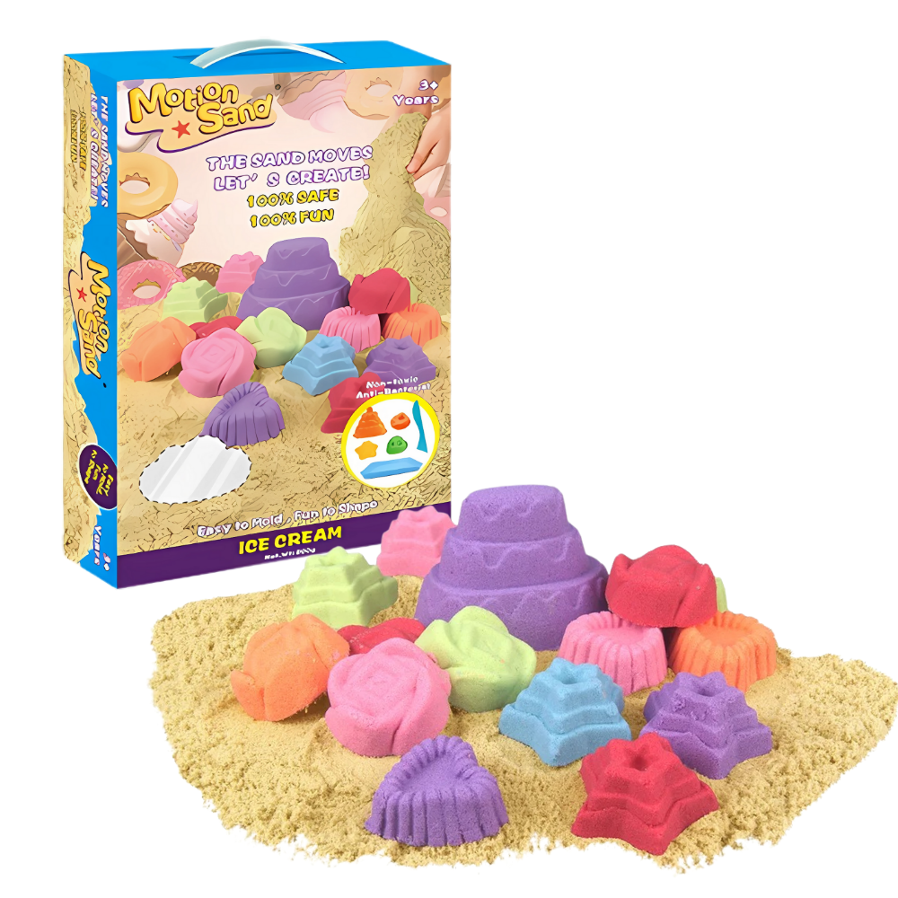 Песок кинетический для детей Ice Cream масса для лепки и творчества с формочками