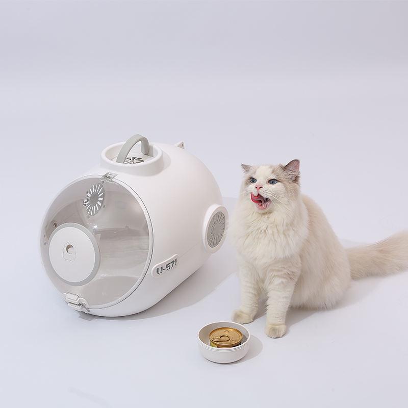 Сумка-переноска для собак і кішок з вентиляцією та підсвіткою пластикова 49х32х30 см Білий (9491399) - фото 6