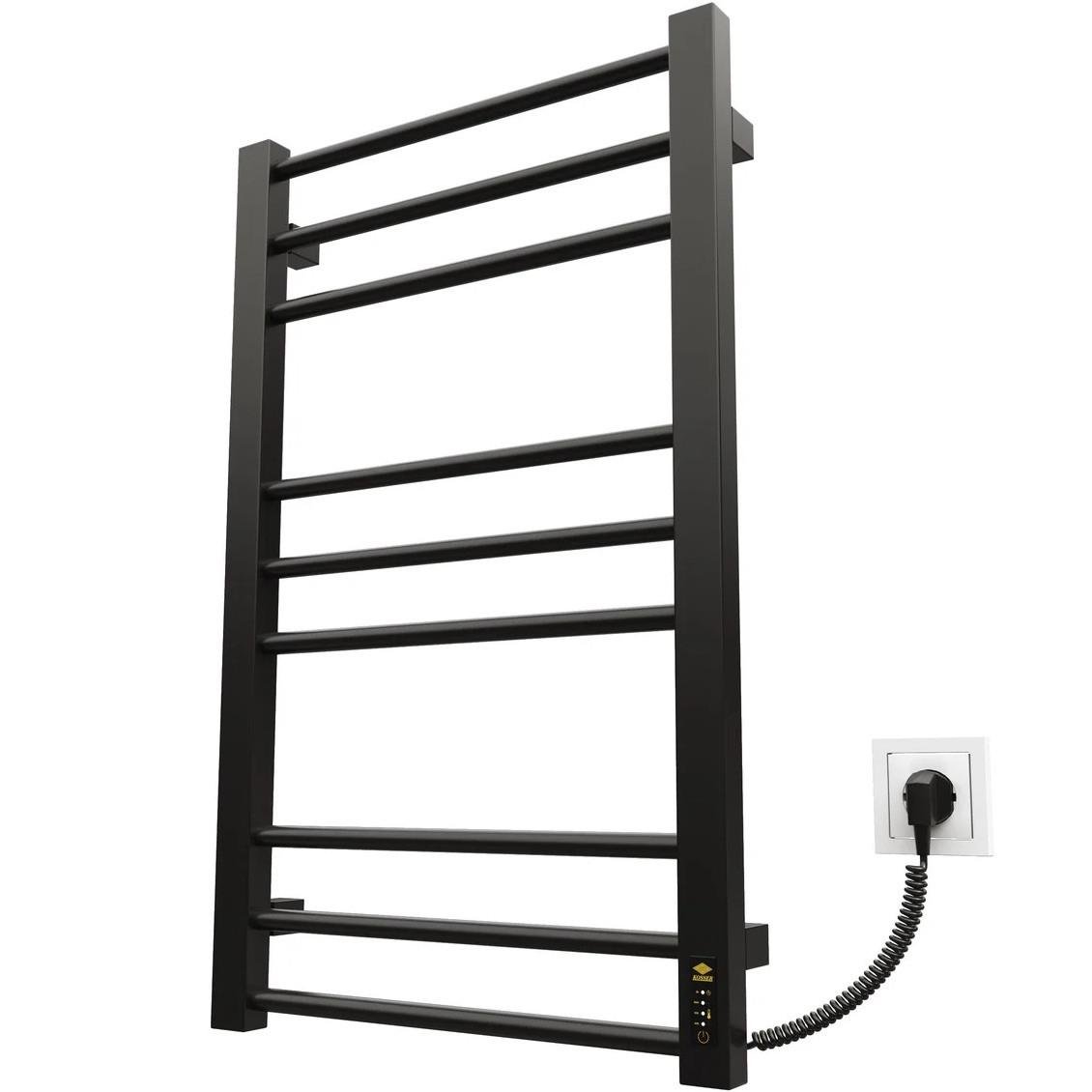 Полотенцесушитель электрический KOSSER Стэп ER с таймером 800х500 мм Черный