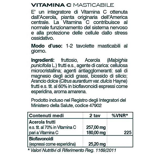 Витамин C Bios Line Principium Vitamina C Masticabile 60 Chewable Tabs - фото 2
