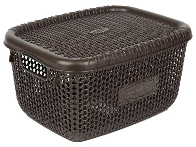 Кошик Violet House Віолетта Coffee з кришкою 5 л (MLM-1009-VYOLETTA-COFFEE-) - фото 1